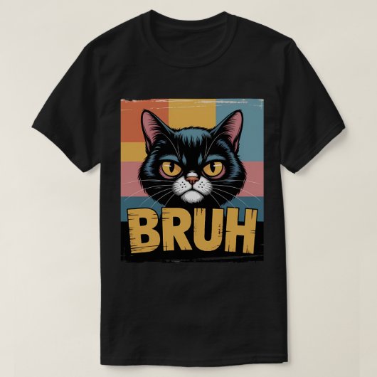 キャットブルー 🐱 – 笑える猫のミームデザイン Tシャツ (デザイン正面)