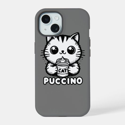 キャットプッチーノ 1 iPhone 15ケース (裏面)