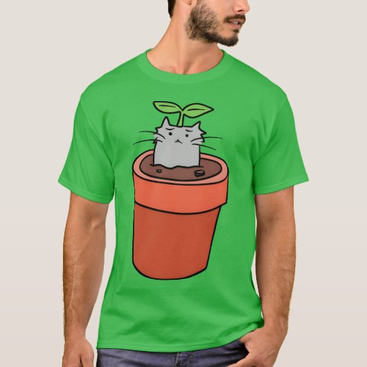 キャットプランターガール Tシャツ (正面)