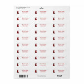 キャットプレイドチェックシルエット差出人住所 ラベル (フルシート)