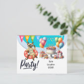 キャットプール誕生日パーティー猫好き ポストカード (スタンド正面)