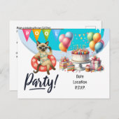 キャットプール誕生日パーティー猫好き ポストカード (正面/裏面)
