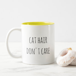 キャットヘアドントユーモア気におもしろいシンプルタイポグラフィ ツートーンマグカップ
