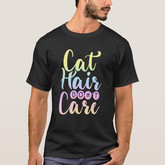 キャットヘアパステル気にレインボーキティ猫 Tシャツ (正面)