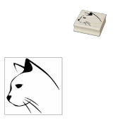キャットヘッドイラストレーションスタンプ ラバースタンプ (押印)