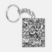 キャットヘッドパターン キーホルダー (正面左)