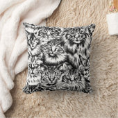 キャットヘッドパターン クッション (ブランケット)
