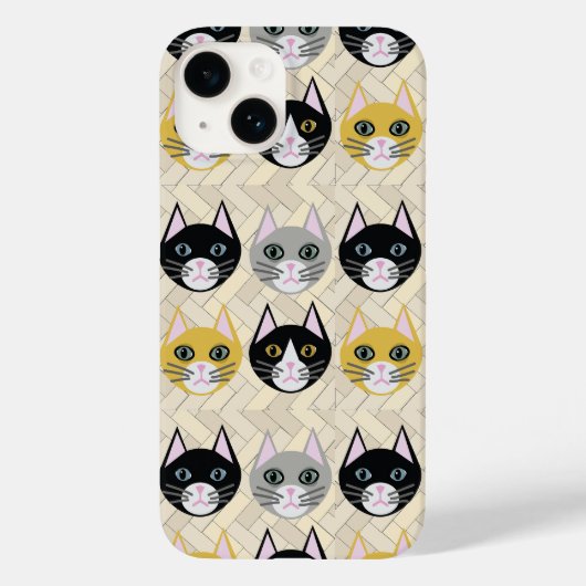 キャットヘリンボーン ベージュ Case-Mate iPhoneケース (裏面)