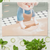 キャットベイカーベビーコージーモーニングパニング キッチンタオル (折り畳み)