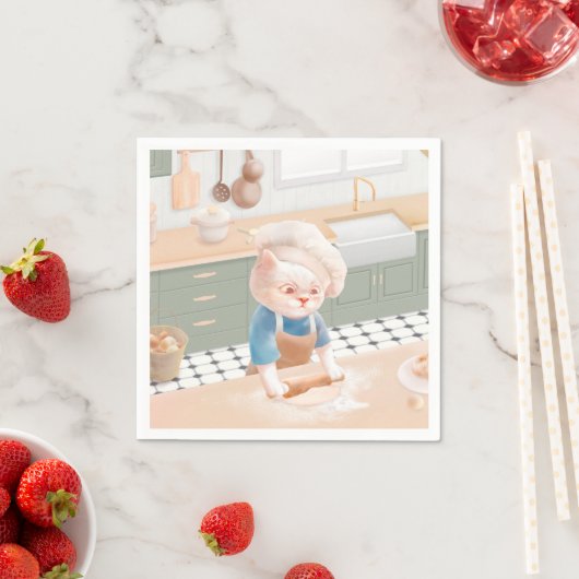 キャットベイカーベビーコージーモーニングパニング スタンダードカクテルナプキン (インサイチュ)