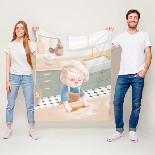 キャットベイカーベビーコージーモーニングパニング フリースブランケット (インサイチュ)