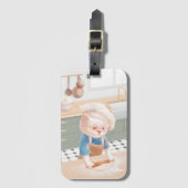 キャットベイカーベビーコージーモーニングパニング ラゲッジタグ (正面縦)