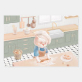 キャットベイカーベビーコージーモーニングパニング ラッピングペーパーシート (正面)