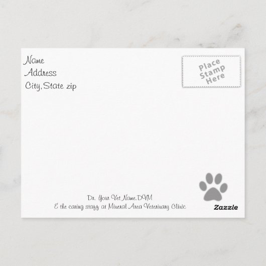 キャットベテリアンリア悔やみや弔慰 ポストカード (裏面)