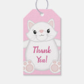 キャットベビーシャワー子猫ピンク ギフトタグ (正面)