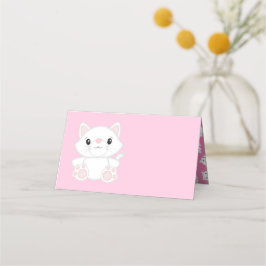 キャットベビーシャワー子猫ピンク プレイスカード