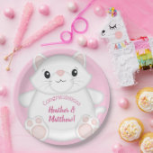 キャットベビーシャワー子猫ピンク ペーパープレート (パーティー)