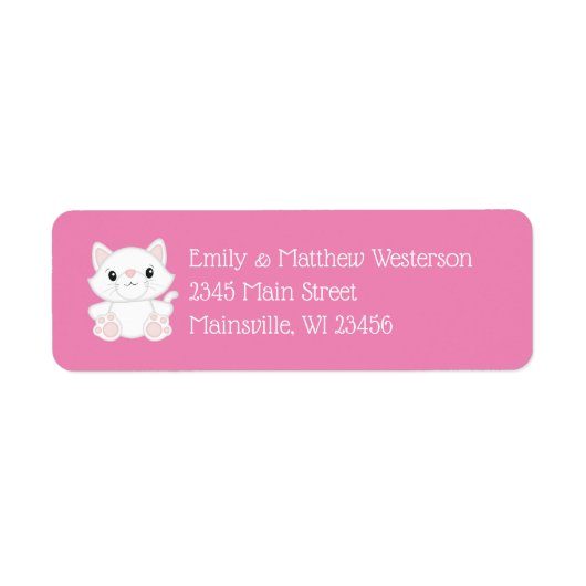 キャットベビーシャワー子猫ピンク ラベル (正面)