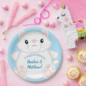 キャットベビーシャワー子猫ブルー ペーパープレート (パーティー)