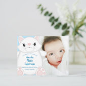 キャットベビーシャワー子猫ブルー ポストカード (スタンド正面)