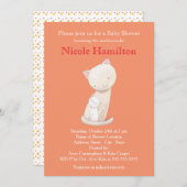 キャットベビーシャワー招待状ママベビーキャット招待状 招待状 (正面/裏面)