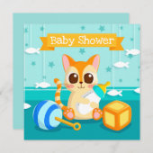 キャットベビーシャワー招待状 シーズンカード (正面/裏面)