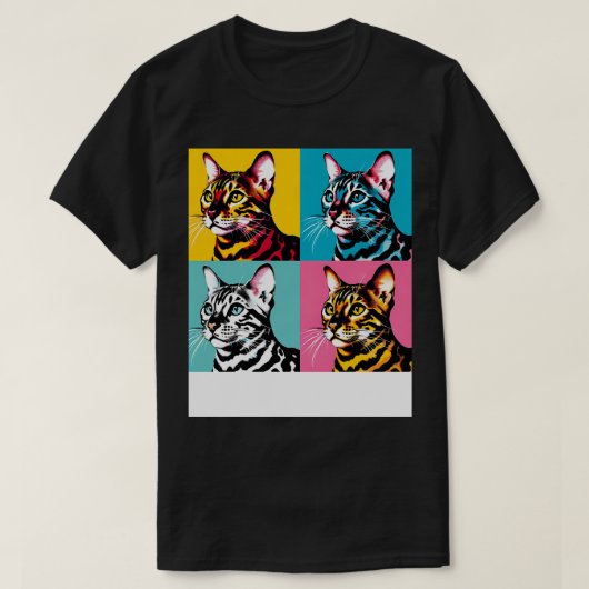 キャットベンガルアート猫好き Tシャツ (デザイン正面)