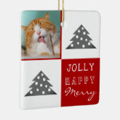 キャットペットすてきメリークリスマスツリーホリデー写真 セラミックオーナメント (右)