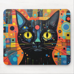 キャットペットアニマルカラフルポートレート絵画ズ マウスパッド