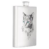 キャットペットアニマル自然イラストレーションアートタトゥー フラスク (右)