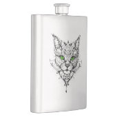 キャットペットアニマル自然イラストレーションアートタトゥー フラスク (右)