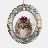 キャットペット初めてのクリスマスフォトルスティリース セラミックオーナメント (左)