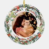 キャットペット初めてのクリスマスフォトワードカラーリース セラミックオーナメント (裏面)