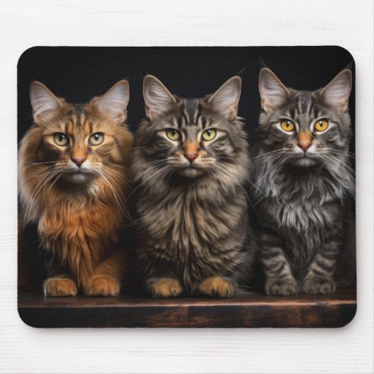 キャットペット動物ポートレート自然美しい マウスパッド (正面)