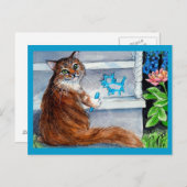 キャットホボ看板やさしい女性がここにハガキ ポストカード (正面/裏面)