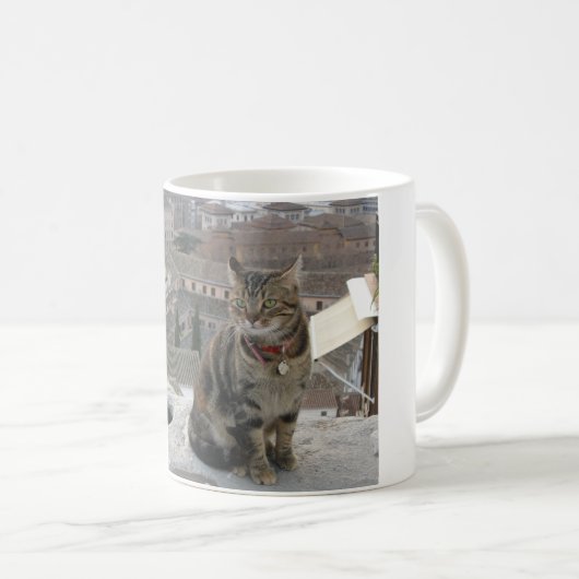 キャットホワイト325 mlクラシックホワイトマグ コーヒーマグカップ (正面右)