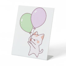 キャットホールディングバルーンスケッチ