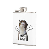 キャットホールディングフリーハグサイン フラスク (左)