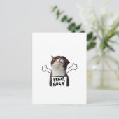 キャットホールディングフリーハグサイン ポストカード (スタンド正面)