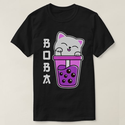 キャットボバアニメバブルティーネコガールズかわいいガールズ Tシャツ (デザイン正面)