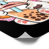 キャットボバティーバブルティーアニメかわいい猫キッズティー ポスター (角)