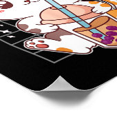 キャットボバ茶バブルティーかわいいアニメ日本の猫 ポスター (角)