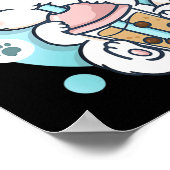 キャットボバ茶バブルティーかわいいアニメ日本の猫 ポスター (角)