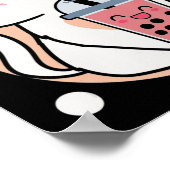 キャットボバ茶バブルティーアニメかわいいネコミルクティー ポスター (角)