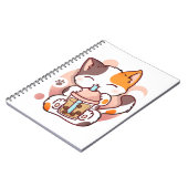 キャットボバ茶バブルティーアニメかわいい女児猫 ノートブック (左側)