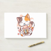 キャットボバ茶バブルティーアニメかわいい女児猫 ポストイット (デスク)