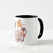 キャットボバ茶バブルティーアニメかわいい女児猫 マグカップ (正面右)