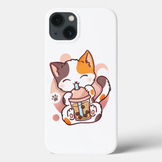 キャットボバ茶バブルティーアニメかわいい女児猫 Case-Mate iPhoneケース (裏面)