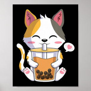 キャットボバ茶バブルティーアニメかわいい寧子ガールティー ポスター