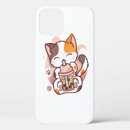 キャットボバ茶バブルティーアニメかわいい寧子 Case-Mate iPhoneケース (裏面)